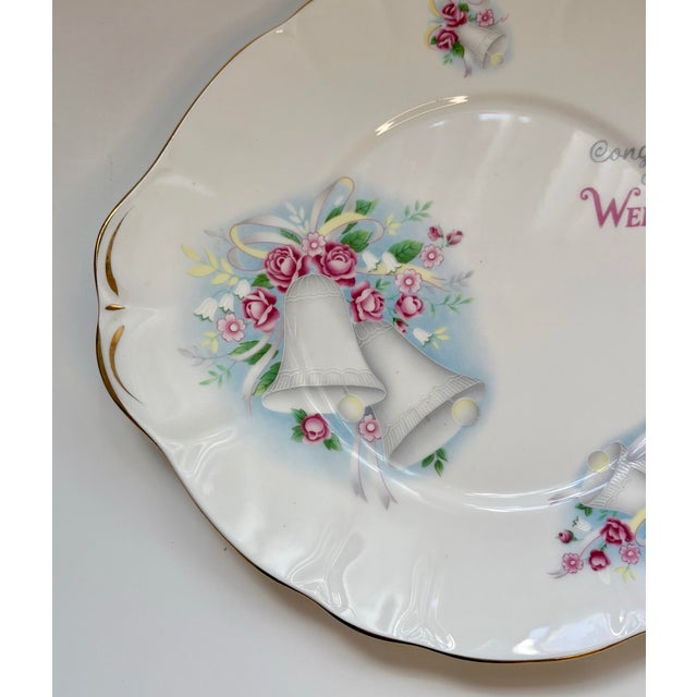 Vintage English Duchess Bone China Wedding Bells & Floral Plate For Sale - Image 4 of 11