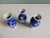 Blue & White Miniature Ceramic Asian Vases - Set of 3 Size: 2"D x 4"H
