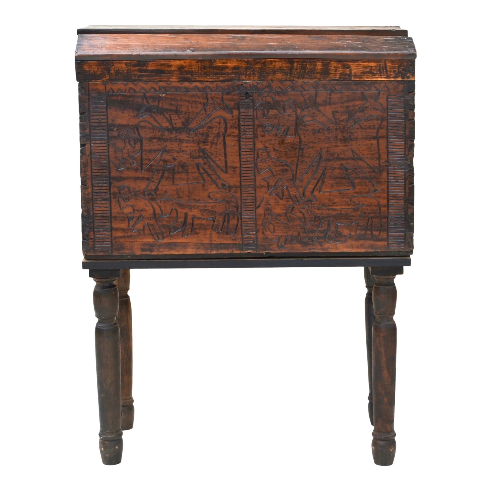 Spanish Colonial Wood Carved Chest | Chairish