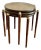 Vintage Mid-Century Modern Round Stacking, Drinks Side Tables With an Abstract ‘Atomic Ranch’ Design on Top & Brass Fittings at the Legs- Set of 3 For Sale