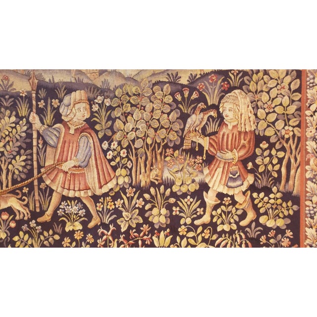 Traditional 19th Century Tapestry With Falcon and Dogs For Sale - Image 3 of 11