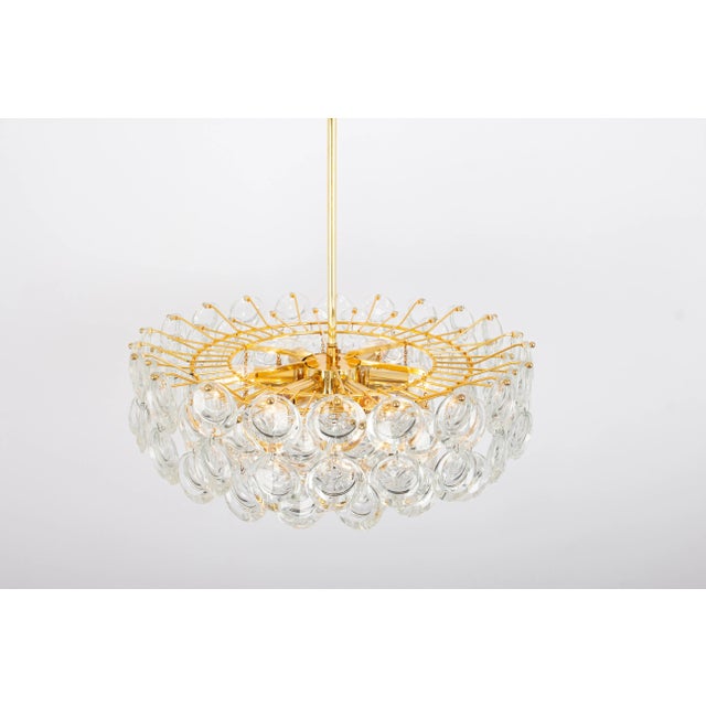Gold Gilt Brass Crystal Chandelier by Palwa, 1970s For Sale - Image 8 of 11