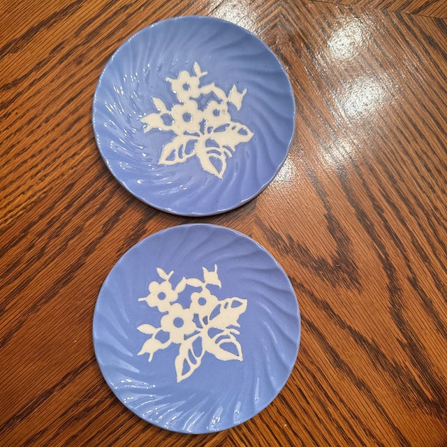 Vintage Cameoware by Harker Pottery Blue Bread Plates & Dessert Bowls - 63 pcs For Sale - Image 11 of 11