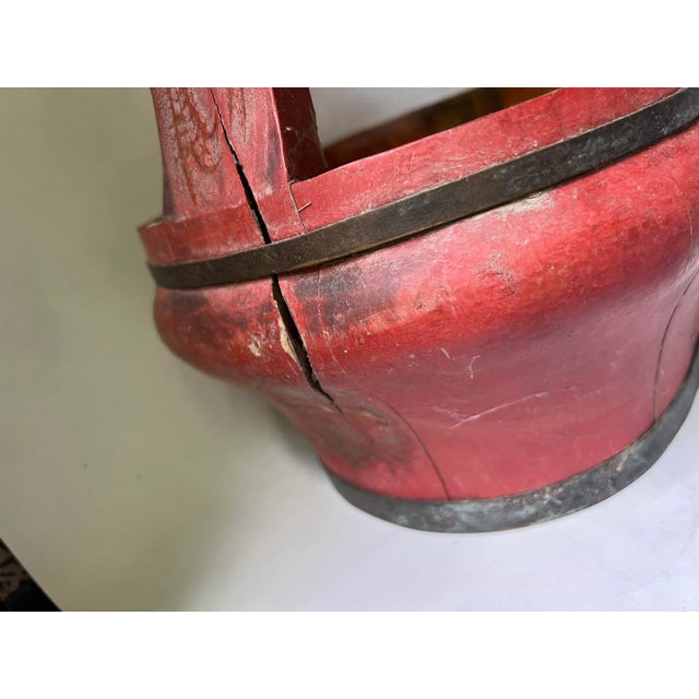 Antique Qing Dynasty Chinese Wooden Basket, 19th Century For Sale - Image 12 of 13