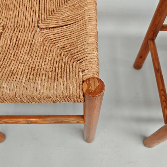 Chairs in Fir Wood and Rope by Raffaello Biagetti from Atelier Biagetti, 1970s , Set of 4 For Sale - Image 15 of 18