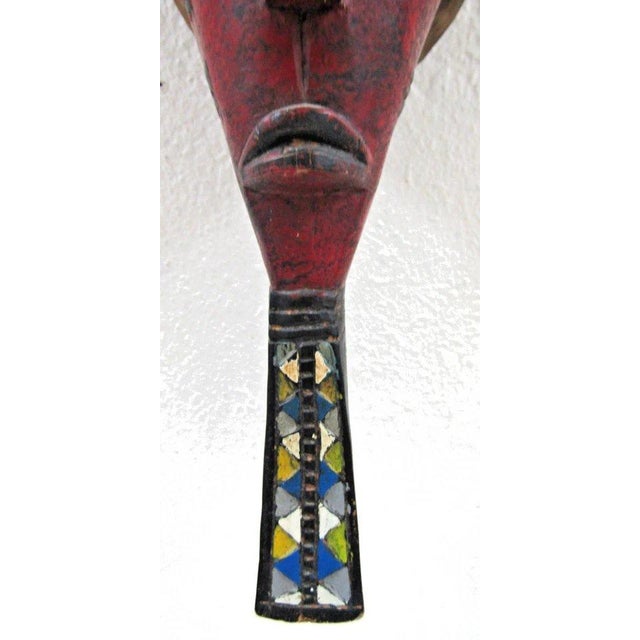Antique Hand-Carved Guro Mask of the Ivory Coast Featuring a Seated Figure For Sale - Image 10 of 15