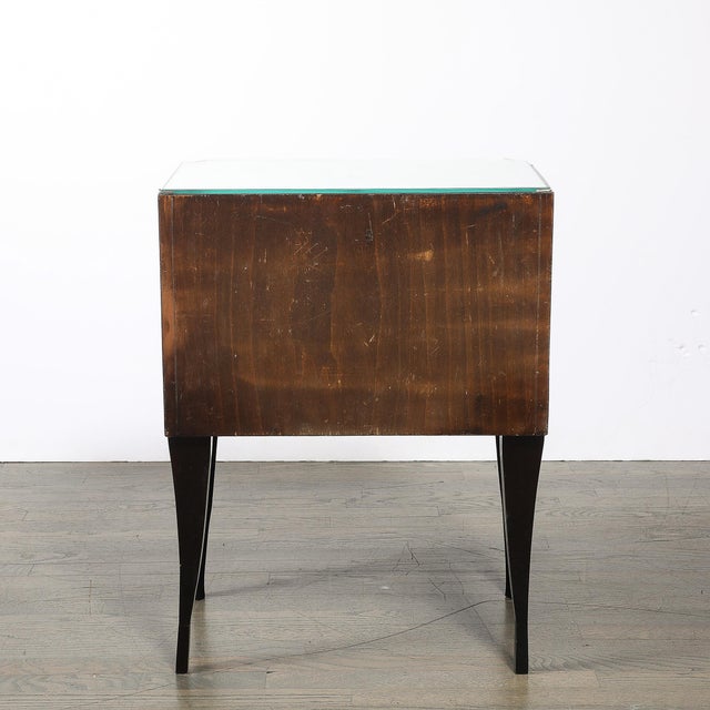 Art Deco Directoire Style Ebonized Nightstands W/Shagreen Fronts & Mirrored Tops For Sale - Image 18 of 18
