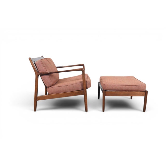 Mid-Century Modern Mid 20th Century Dux Lowback Lounge Chair + Ottoman by Folke Ohlsson For Sale - Image 3 of 9