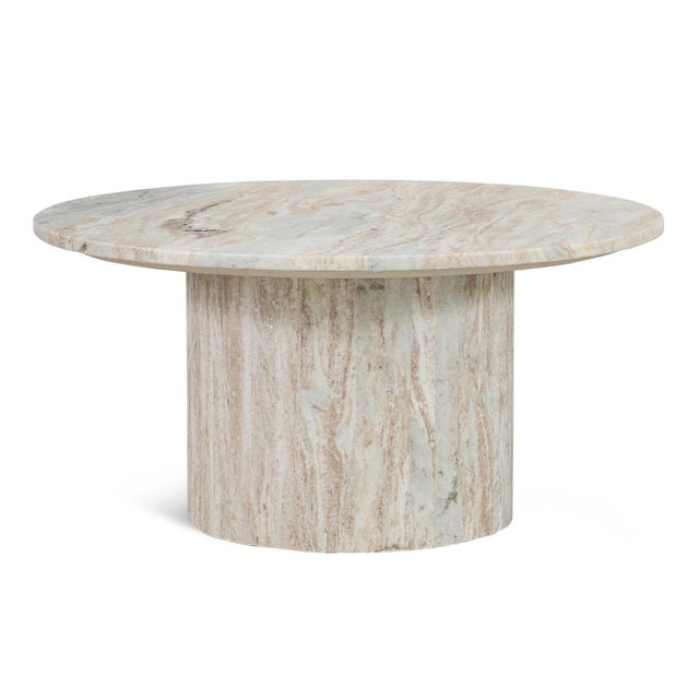 Aurora Marble Pedestal Modern Coffee Table For Sale - Image 4 of 6
