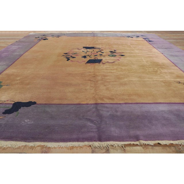 Textile Early 20th Century Antique Chinese Art Deco Rug, 10'02 X 11'07 For Sale - Image 7 of 9
