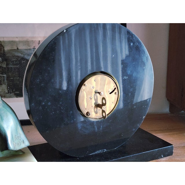 Art Deco Marble and Bronze S Marti Clock with Geo Maxim Sculpture, 1920s For Sale - Image 9 of 18