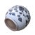 Chinese Gray Blue Off White Flowers Graphic Fat Round Ceramic Vase For Sale In San Francisco - Image 6 of 7