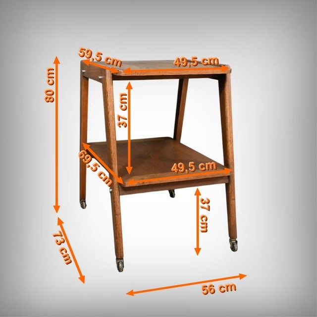 Oak Rolling Trolley, 1960 For Sale - Image 16 of 17
