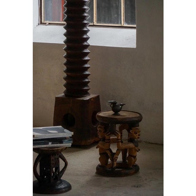Mid-20th Century African Carved Hardwood Stool, 1950s For Sale - Image 14 of 18