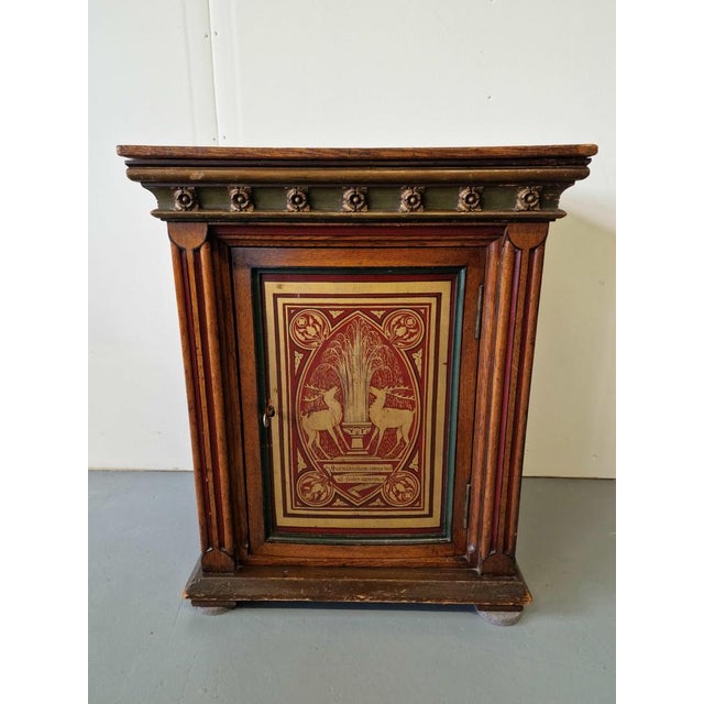 Small Antique Cabinet in Oak For Sale - Image 6 of 6