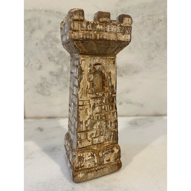 Wood Large Antique Hand Carved Wood Chess Pieces For Sale - Image 7 of 13