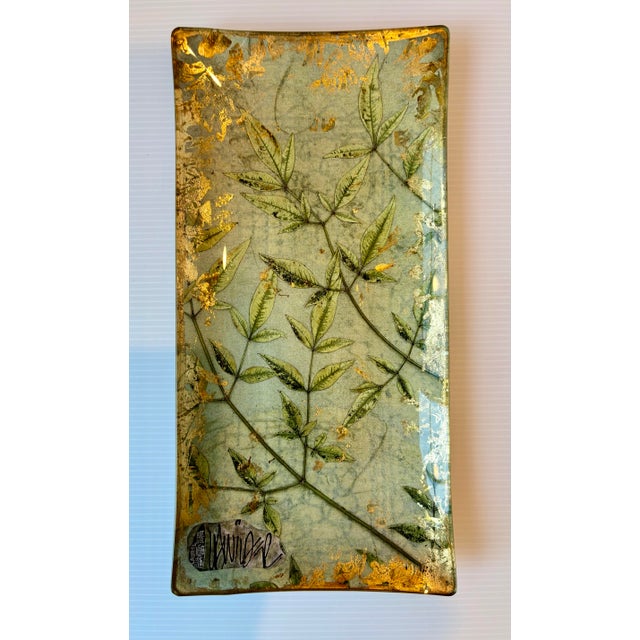Beautiful decorative botanical tray. Signed by artist. Bamboo symbolizes resilience, integrity, and humility in many Asian...