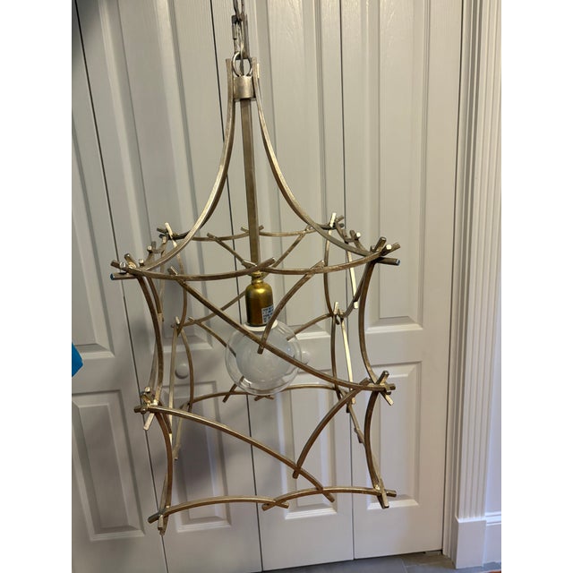 Vintage Hollywood Regency Pagoda Pendant Chandelier For Sale - Image 10 of 12