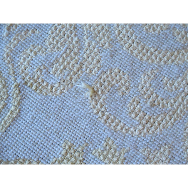 Palatial Approx 14 X 25 Yellow Damask Print Vintage Rug For Sale - Image 10 of 10