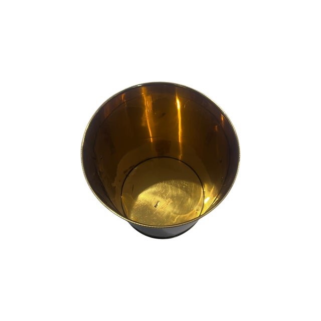 Traditional Late 20th Century Decorative Crafts Lion Head Handles Brass Wastebasket For Sale - Image 3 of 10