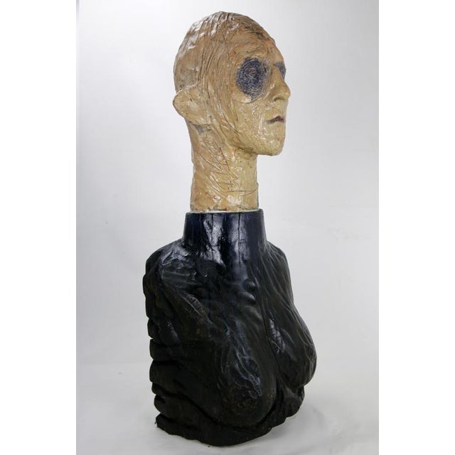 Figurative Sculpture in Raku Ceramic and Carved Poplar by Óscar Aldonza Torres, 2021 For Sale - Image 4 of 16