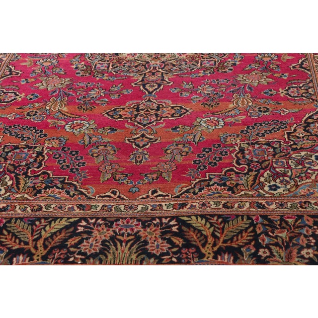 Early 20th Century Antique Persian Kashan Rug, 04'06 X 06'10 For Sale - Image 5 of 10