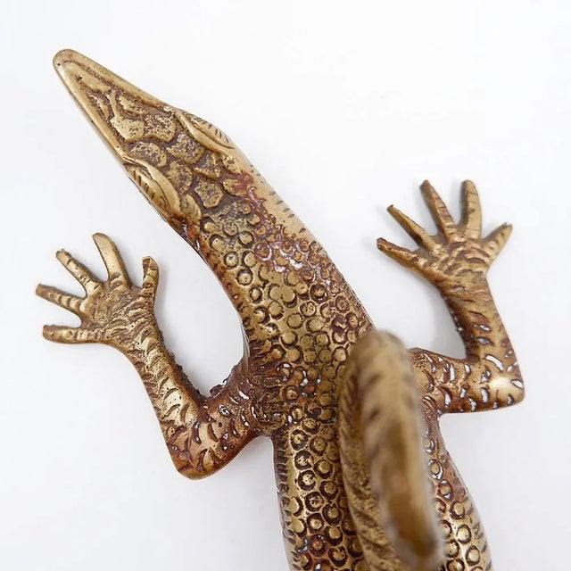 Komodo Lizard Brass Handle For Sale - Image 12 of 16