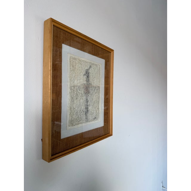 Original 2005 pastel on paper painting by E. Parra featuring an abstract impressionist composition with soft neutral tones...