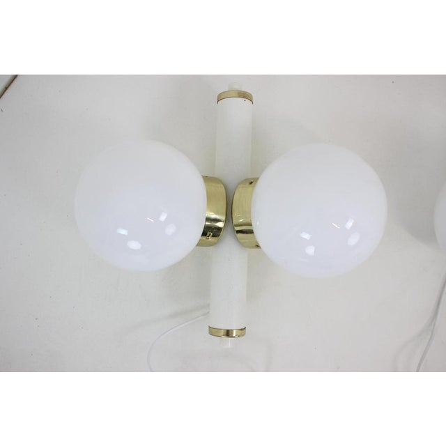 White Mid-Century Set of 2 Wall Lamps attributed to Instala Jilove, 1970s, Set of 2 For Sale - Image 8 of 15