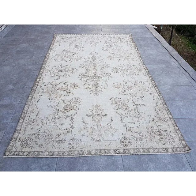 1960s Beige Anatolian Floral Carpet For Sale - Image 11 of 11