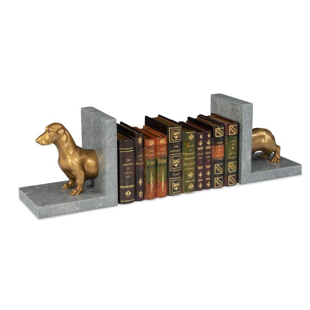 Traditional Maitland-Smith Dachshund Bookend For Sale - Image 3 of 7