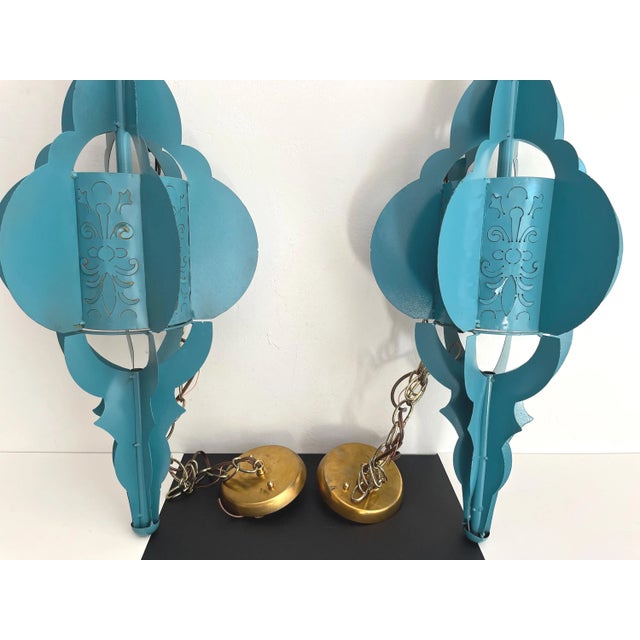 Modern Pierced Moroccan Pendant Lights, Pair For Sale - Image 16 of 18