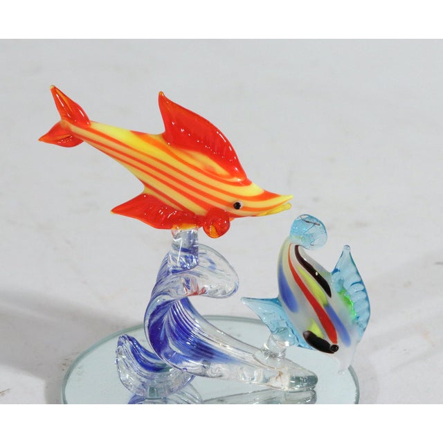 Vintage Italian Murano Glass Fish Figures-a Set of Six For Sale - Image 10 of 18