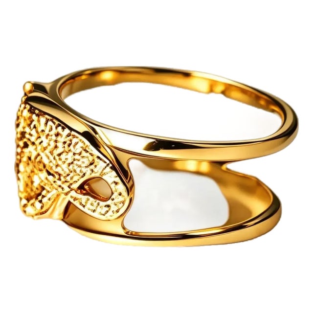 Late 20th Century 18K White Gold Hidalgo Panther Wide Jacket Diamond Band, Size 6.75 For Sale