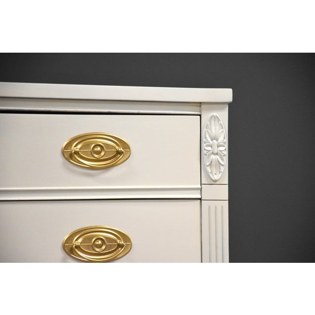 1960s White and Gold Brass Chic Dresser For Sale - Image 11 of 12