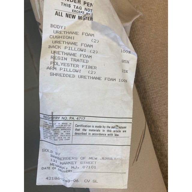 Mid-20th Century Modular Two-Piece Sectional Tuxedo Sofa in Original Silk Abstract Print Fabric for Bambergers of New Jersey - After Harvey Probber For Sale - Image 10 of 10