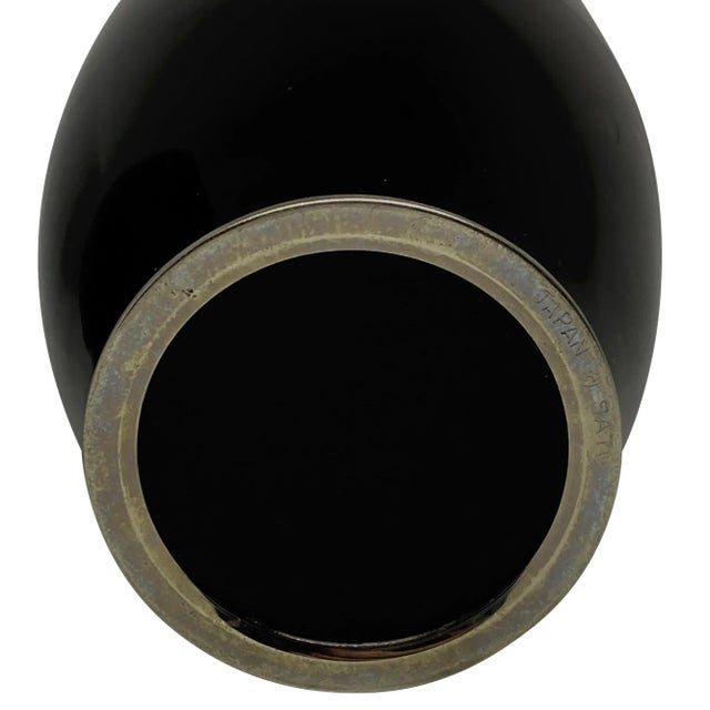 1950s 1950s Japanese Cloisonne Vases With Flying Cranes - a Pair For Sale - Image 5 of 6