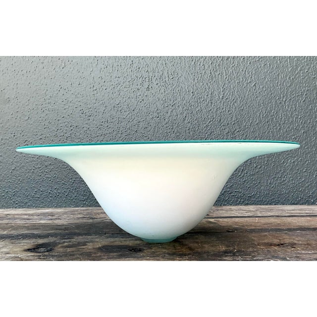 Turquoise Vintage Italian Murano Glass Bowl For Sale - Image 8 of 12