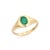 Contemporary Luxurious Bezel Set 14k Gold Rich Emerald Signet Ring Size 7 For Sale - Image 3 of 11