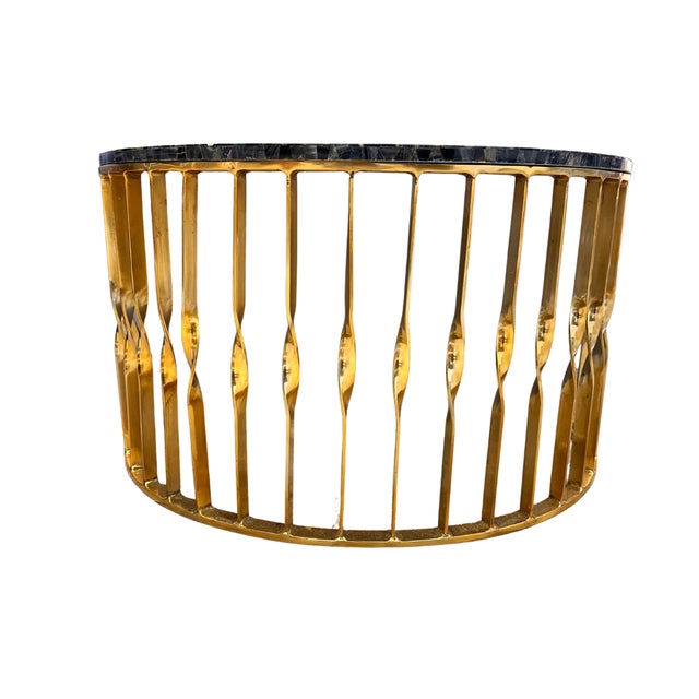 Rare Tiger Eye Blue Precious Stone Accent Table For Sale - Image 4 of 5