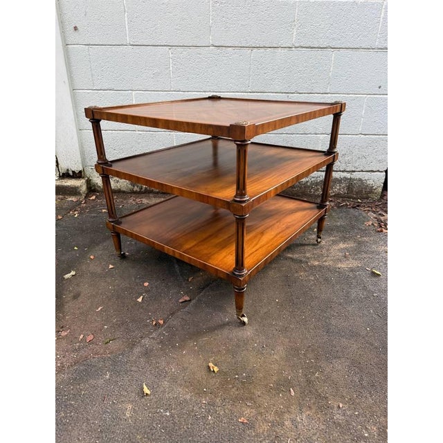 English Vintage English Regency-Style Three-Tier Etagere or Side Table by Weiman For Sale - Image 3 of 16