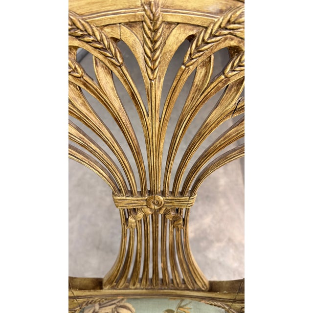 Vintage Italian Neoclassical Giltwood Bird Arm Chair With Botanical Floral Upholstery For Sale - Image 14 of 14