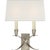 Chapman & Myers for Visual Comfort Signature Cross Bouillotte Small Sconce in Antique Nickel with Linen Shade For Sale