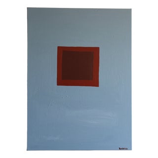 Bodasca, Silent Blue Minimalist Composition, 2026, Acrylic on Canvas For Sale