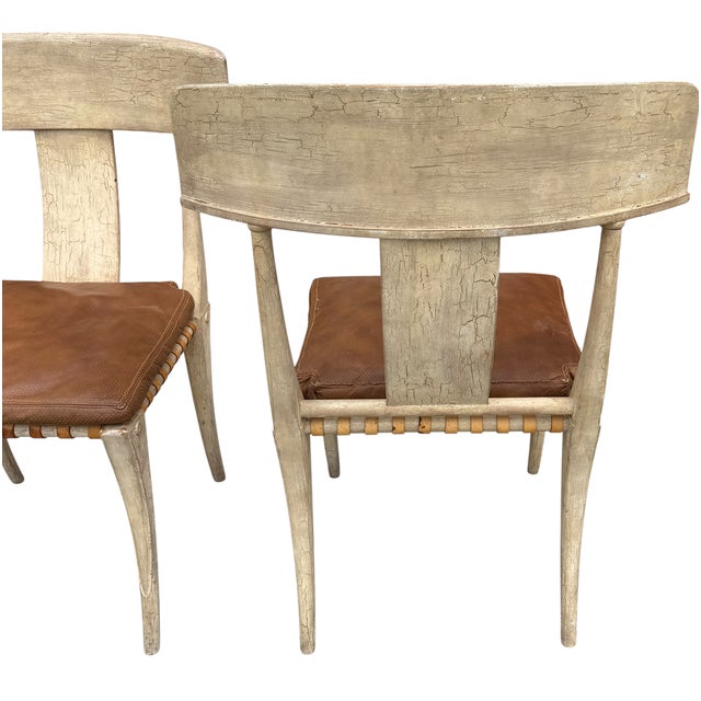 T.H. Robsjohn Gibbings Pair of Klismos Chairs Attr to t.h. Robsjohn-Gibbings For Sale - Image 4 of 4