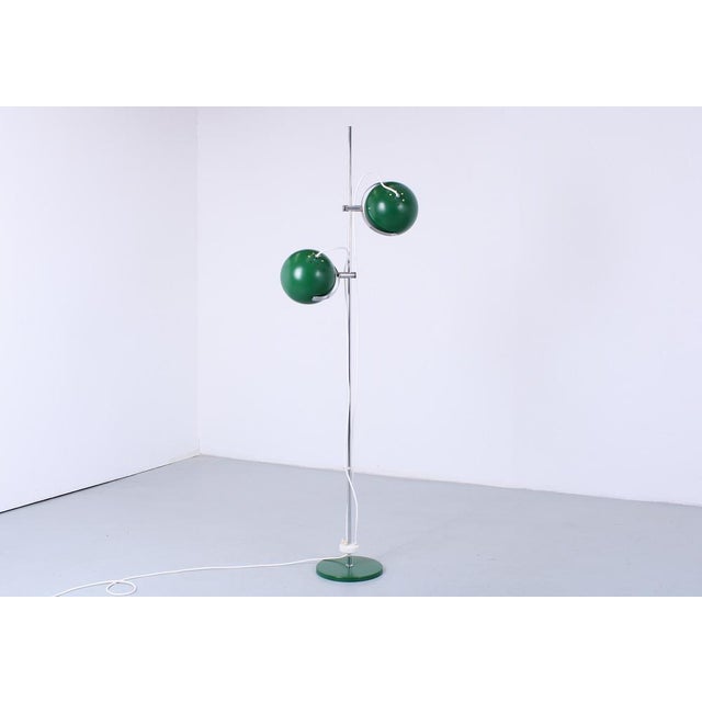 1970s Adjustable Green Double Eyeball Globe Floor Lamp from Anvia, 1970s For Sale - Image 5 of 18