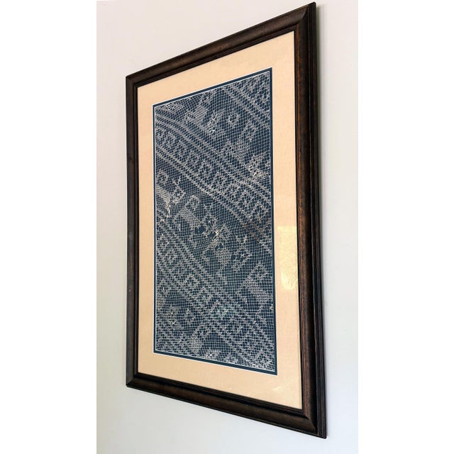 American Framed Large Pre-Columbian Gauze Textile Panel Chancay Culture For Sale - Image 3 of 11