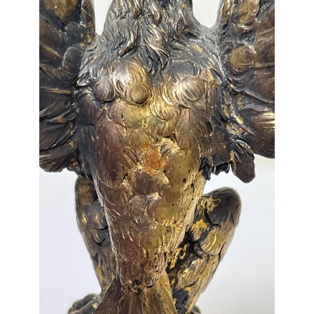 French 19th Century Gilt Bronze Eagle Bird Sculpture For Sale - Image 6 of 10