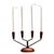 A beautifully crafted vintage Danish Modern candelabra featuring a sculptural combination of solid teak and black metal....