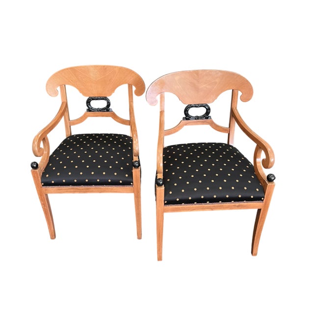 Pair of 1980s Biedermeier Style Accent/Side Chairs For Sale - Image 13 of 13